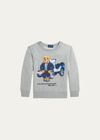 Ralph Lauren Kids' Boy's Seasonal Fleece Bear Sweatshirt In Truck Bear