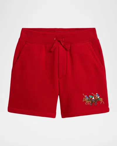 Ralph Lauren Kids' Boy's Seasonal Fleece Shorts In Red