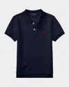 Ralph Lauren Boy's Short-sleeve Logo Embroidery Polo Shirt In Black