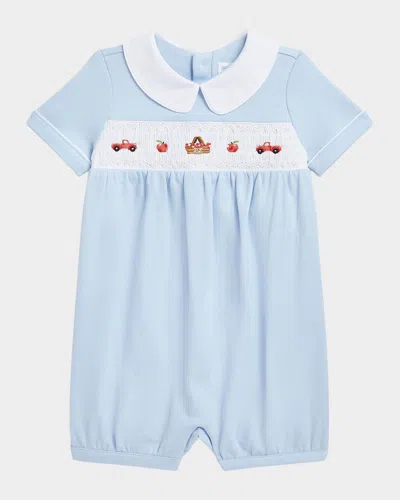 Ralph Lauren Kids' Boy's Smocked Picnic Embroidered Coverall In Blue