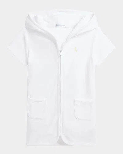 Ralph Lauren Kids' Boy's Terry Pony Embroidered Cover Up In White