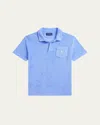 Ralph Lauren Boy's Terry Pony Embroidered Polo Shirt In Harbor Island Bluec1231