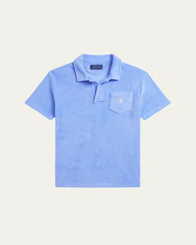 Ralph Lauren Kids' Boy's Terry Pony Embroidered Polo Shirt In Harbor Island Bluec1231