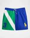 Ralph Lauren Boy's Traveler Big Pony Swim Trunk In Green