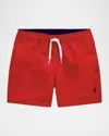Ralph Lauren Boy's Traveler Swim Trunks In Red