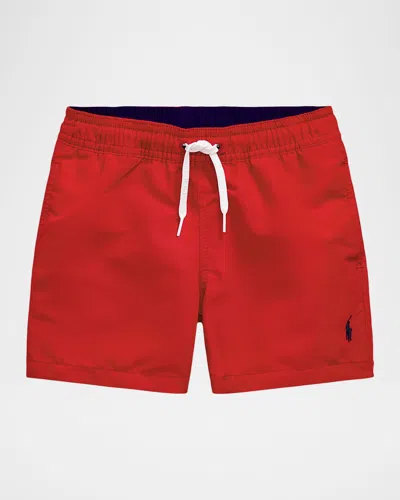 Ralph Lauren Kids' Boy's Traveler Swim Trunks In Red