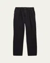 Ralph Lauren Boy's Twill Pleated Straight Leg Pants In Black