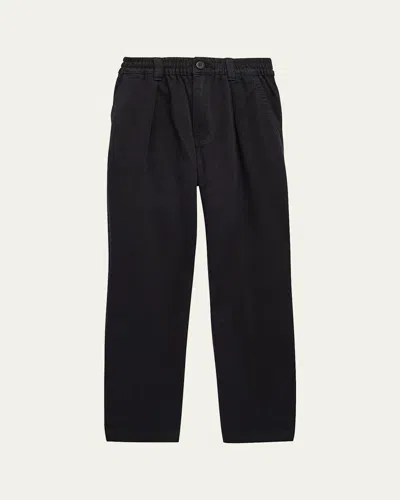 Ralph Lauren Kids' Boy's Twill Pleated Straight Leg Pants In Black