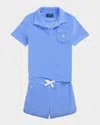 Ralph Lauren Boy's Two-piece French Terry Set In Harbor Island Blue