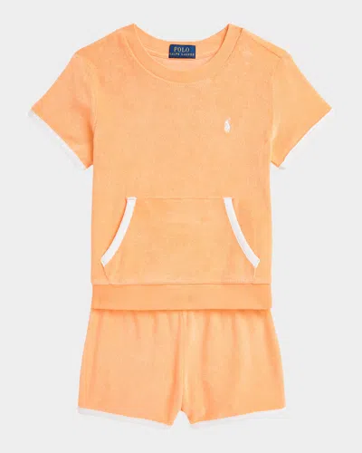 Ralph Lauren Kids' Boy's Two-piece French Terry Set In Soft Creamsicle