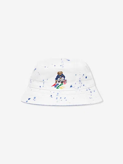 Ralph Lauren Kids' Boys Bear Bucket Hat In White