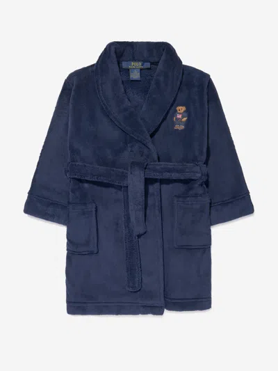 Polo Ralph Lauren Kids' Polo Bear-patch Terry Robe In Blue