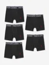 RALPH LAUREN BOYS BOXER SHORTS SET (5 PACK) US S - UK 7 YRS BLACK