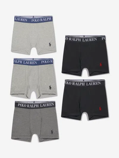 Polo Ralph Lauren Kids' Ralph Lauren Boys 5 Pack Boxer Shorts Set In Grey