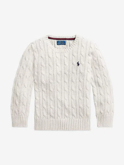 Ralph Lauren Boys Cable Knit Jumper In White