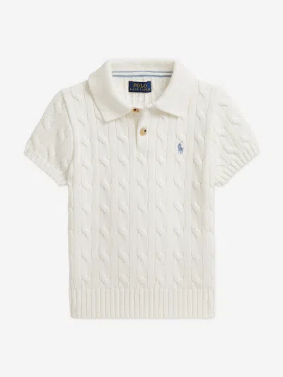 Ralph Lauren Kids'  Boys Cable Knit Polo Top In Neutral