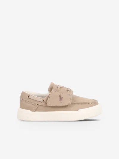Ralph Lauren Kids'  Boys Canvas Briar Boat Ez Shoes In Brown