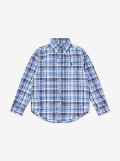 Polo Ralph Lauren Kids' Ralph Lauren Boys Checked Shirt In Blue