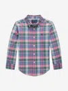 Ralph Lauren Cotton Check Long-sleeve Shirt In Blue