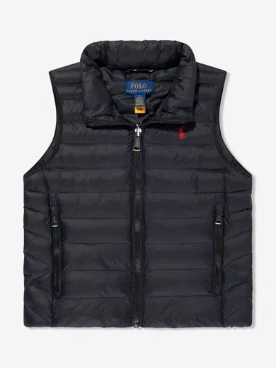 Ralph Lauren Kids'  Boys Colden Packable Gilet In Black