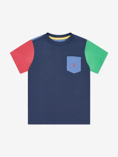 Ralph Lauren Babies'  Boys Colourblock T-shirt In Blue