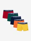 Ralph Lauren Boys Cotton Stretch 5 Pack Boxer Shorts Set In Multi