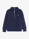 Ralph Lauren Boys Half Zip Sweatshirt In Blue