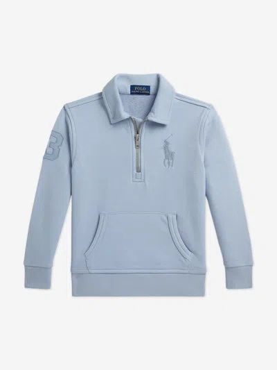 Ralph Lauren Kids'  Boys Half Zip Sweatshirt In Blue
