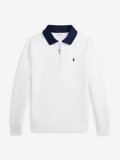 Ralph Lauren Kids'  Boys Half Zip Sweatshirt In White
