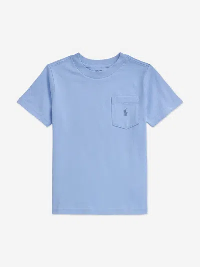 Ralph Lauren Babies'  Boys Jersey Pocket T-shirt In Blue