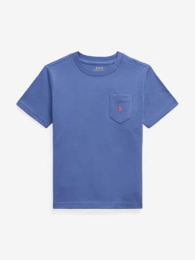 Ralph Lauren Babies'  Boys Jersey Pocket T-shirt In Blue