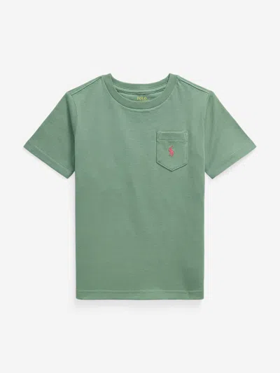 Ralph Lauren Babies'  Boys Jersey Pocket T-shirt In Green