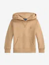 Ralph Lauren Boys Logo Hoodie In Brown