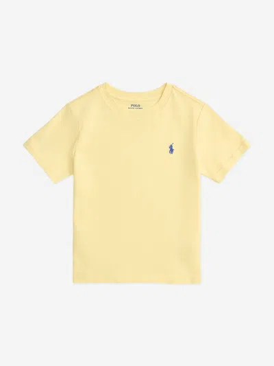 Ralph Lauren Babies'  Boys Logo Jersey T-shirt In Yellow