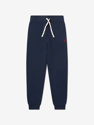 Ralph Lauren Kids Logo Embroidered Drawstring Track Trousers In Blue