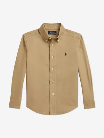 Ralph Lauren Babies'  Boys Logo Oxford Shirt In Brown
