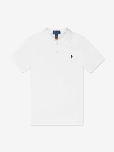 Polo Ralph Lauren Babies' Boys Logo Polo Shirt 7 Yrs White