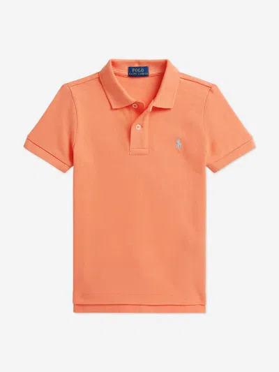 Ralph Lauren Kids'  Boys Logo Polo Shirt In Orange