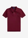 Ralph Lauren Boys Logo Polo Shirt In Red
