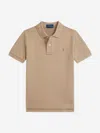 Ralph Lauren Boys Logo Polo Shirt In Brown