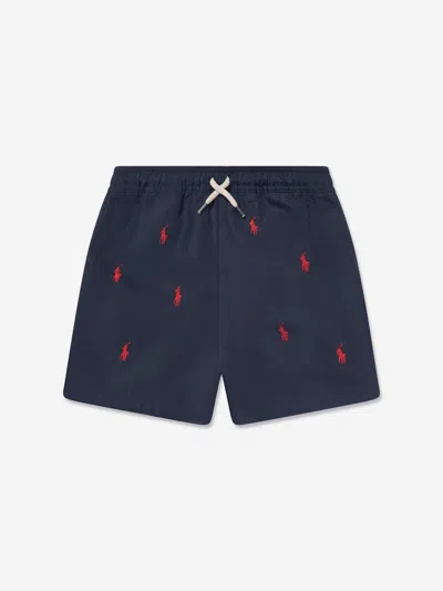 Polo Ralph Lauren Kids' Boys Navy Blue Pony Swim Shorts