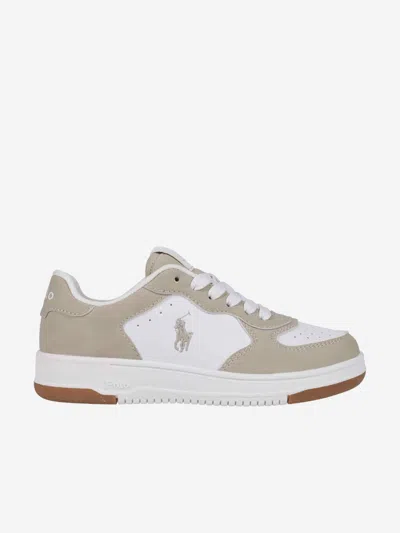 Ralph Lauren Kids' Boys Masters Court Trainers In Beige