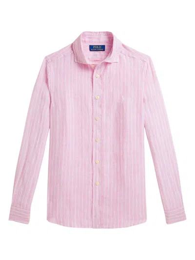 Ralph Lauren Boys' Mini Lightweight Linen Shirt In Pink