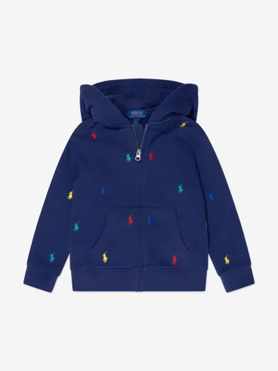 Polo Ralph Lauren Kids' Ralph Lauren Boys Multi Logo Zip Up Top In Blue