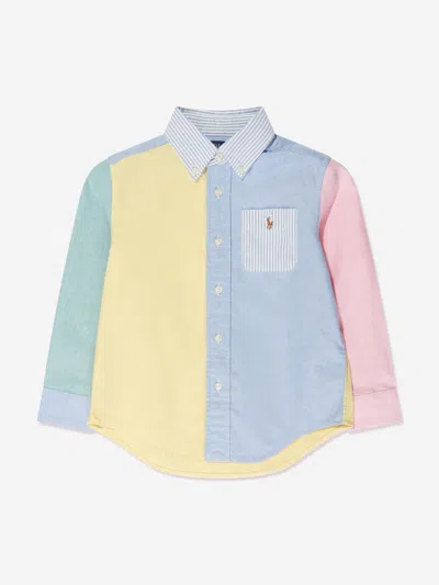 Polo Ralph Lauren Kids' Colour-block Cotton Shirt In Multicoloured