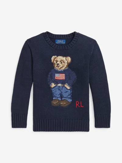 Ralph Lauren Babies'  Boys Polo Bear Jumper In Blue