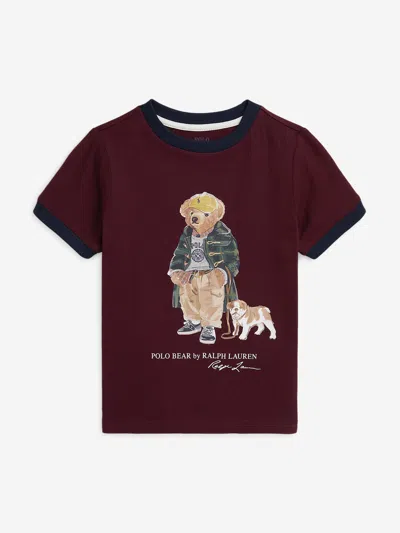 Ralph Lauren Babies' Boys Polo Bear T-shirt In Red