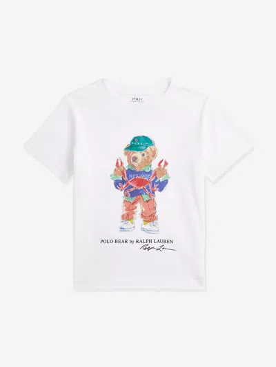 Ralph Lauren Babies' Boys Polo Bear T-shirt In White