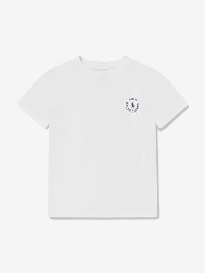 Ralph Lauren Kids' Boys Polo Logo T-shirt In White