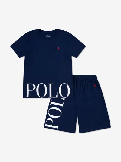 Ralph Lauren Kids'  Boys Polo Short Pyjama Set In Blue